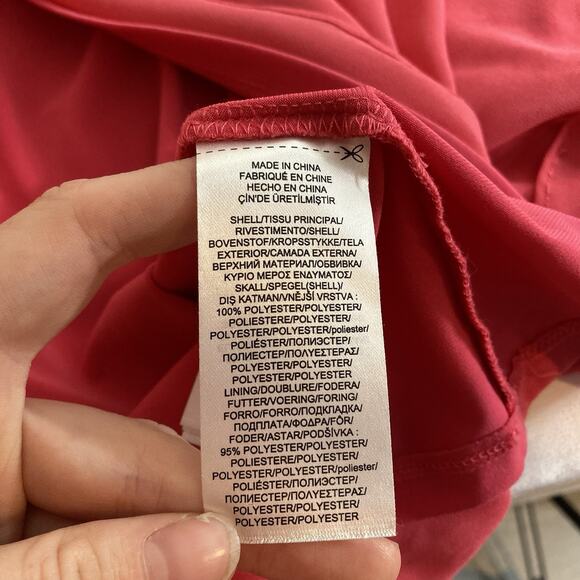 Lauren Ralph Lauren Womens Coral Layered Tunic Dress Size 14 Flowy Summer Beachy - Picture 6 of 13